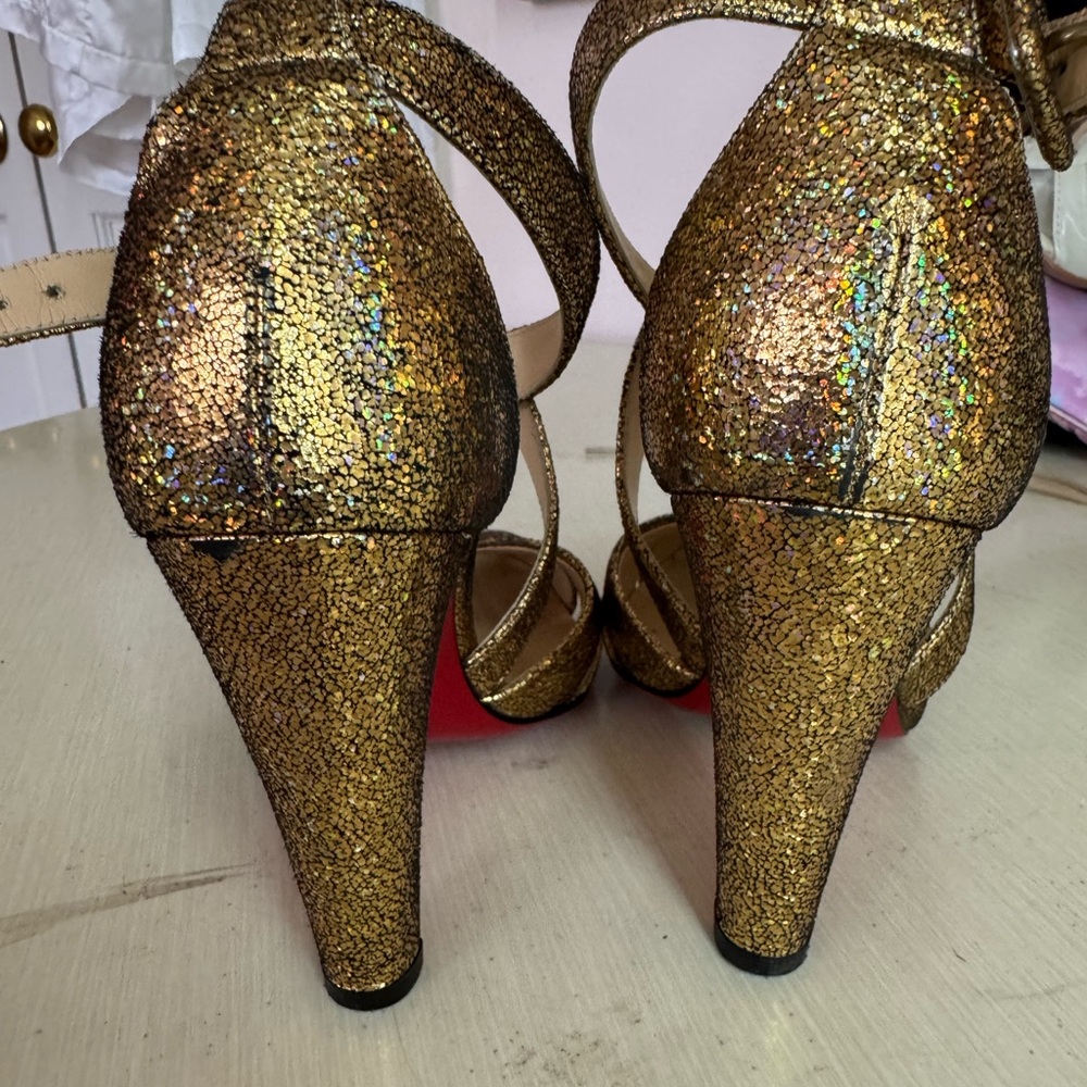 Christian Louboutin Gold Heels - Picture 12 of 14